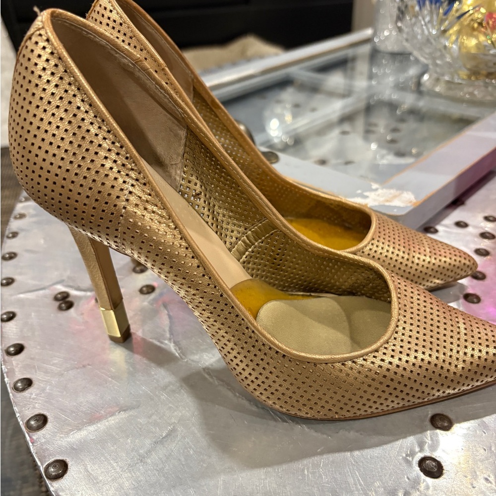 Guess Gold Perforated Heels